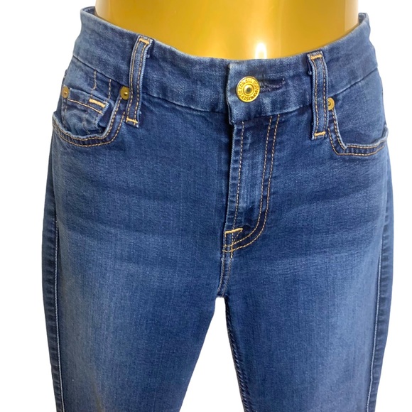 New 7 for All Mankind b(air) denim the ankle raw hem lots of stretch cropped 25 - Picture 2 of 10